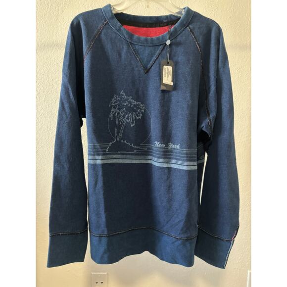 rag & bone Other - Rag & Bone Vacation Indigo Graphic Sweatshirt Mens Size L New York New